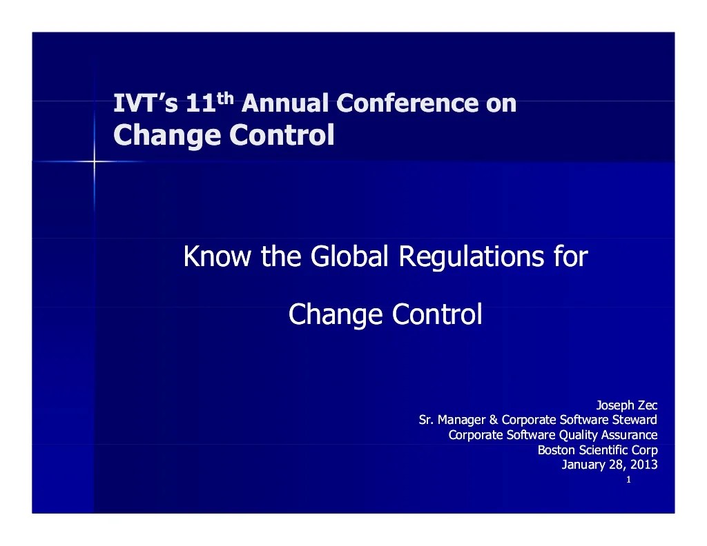 Know the Global Regulations for Change Control