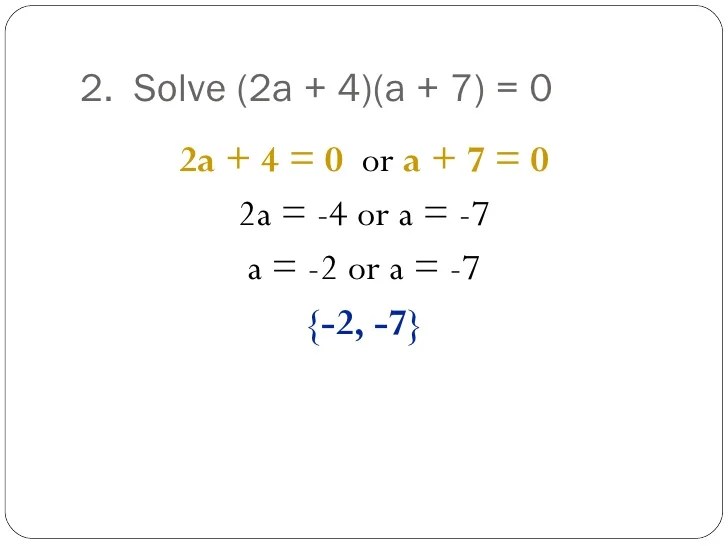 Zero product property notes