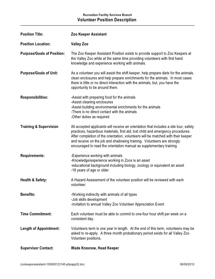 Zoo keeper assistant