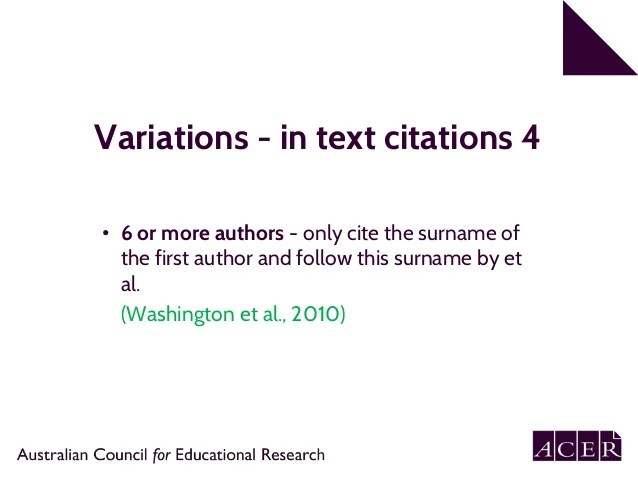 APA 6th edition referencing. Part 1 In text citation