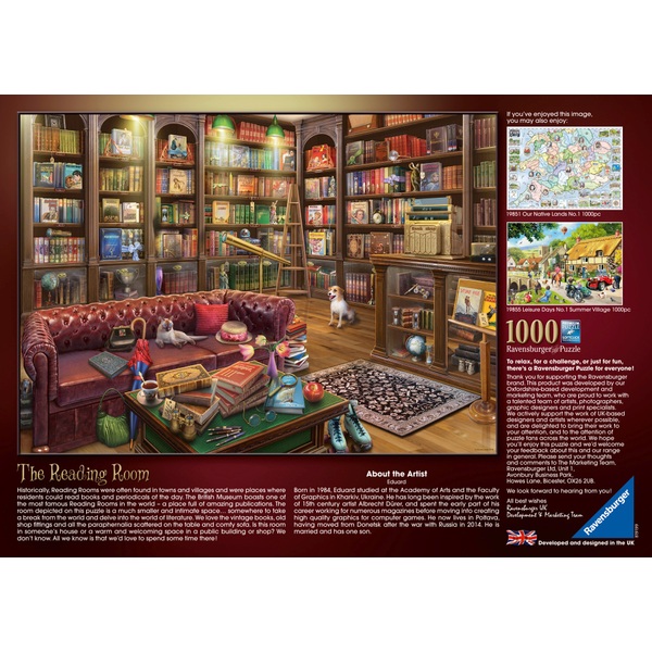 Ravensburger The Reading Room 1000 Piece Jigsaw Puzzle Smyths Toys UK