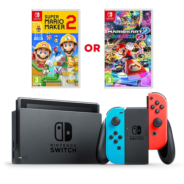 Nintendo Switch Neon Console & One Select Game Nintendo Switch
