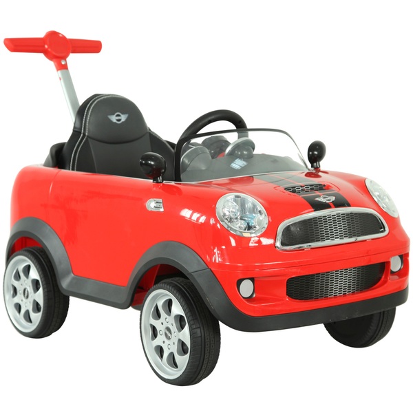Mini Cooper Kinderauto mit Schiebestange Push Buggy rot Smyths Toys