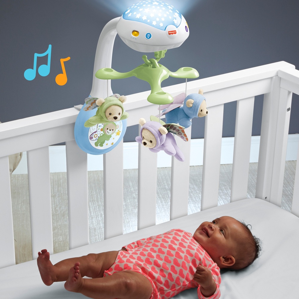 FisherPrice Butterfly Dreams 3in1 Baby Light Projector Cot Mobile