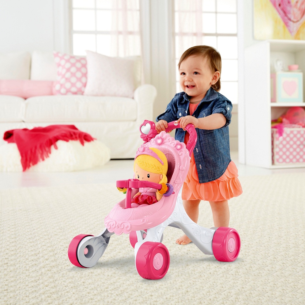 FisherPrice Princess StrollAlong Musical Walker and Doll Gift Set