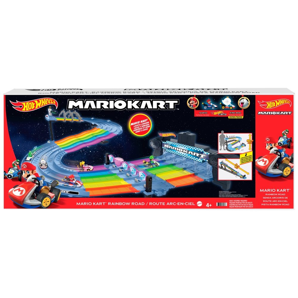 Hot Wheels Mario Kart Rainbow Road Playset with Vehicles Smyths Toys UK