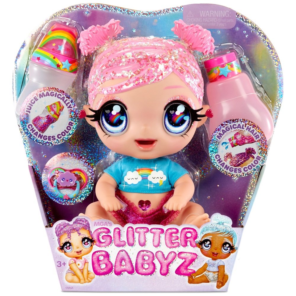 Glitter Babyz Puppe Dreamia Stardust Pink Rainbow Smyths Toys Deutschland