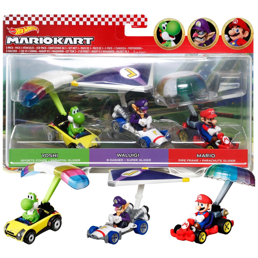 Hot Wheels Mario Kart Gliders Diecast 3Pack Smyths Toys Ireland