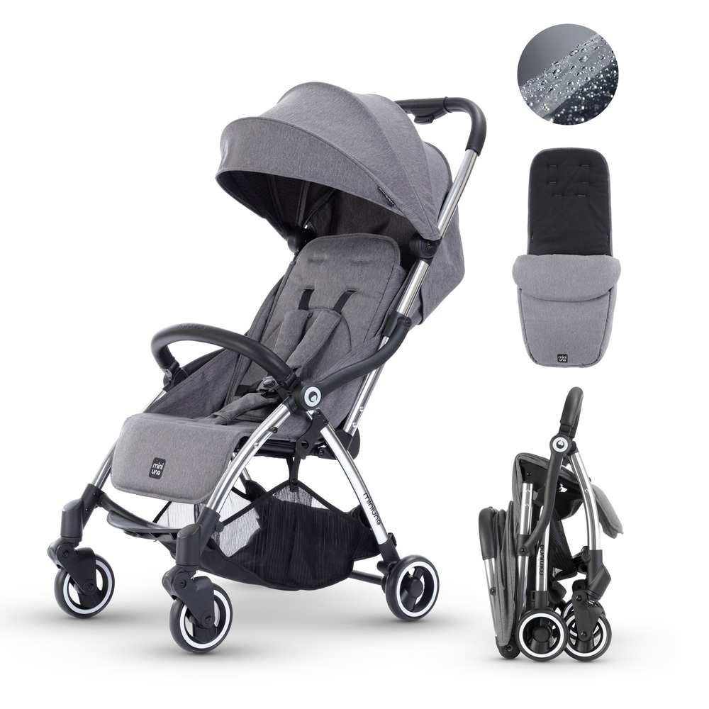 miniuno Touch Fold Compact Stroller Grey Smyths Toys UK