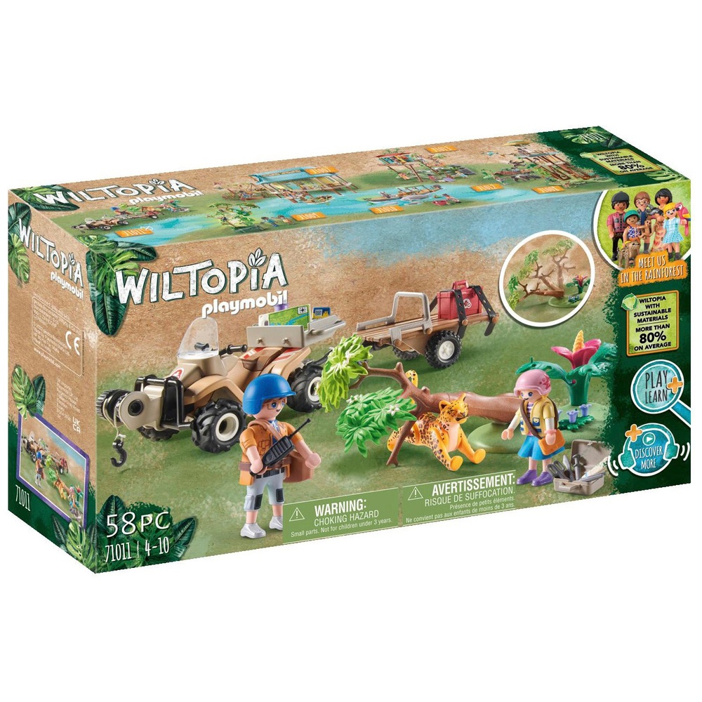 PLAYMOBIL Wiltopia Set 71011 TierrettungsQuad mit Tierarztzubehör