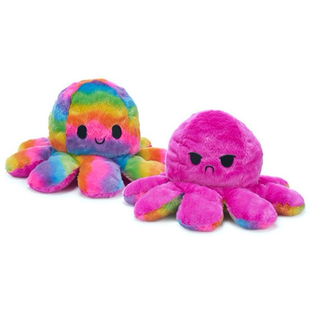 Giant Reversible Rainbow Octopus Pink Soft Toy Smyths Toys UK