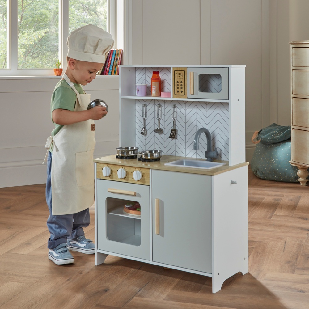 Kitchen Corner Kinderküche aus Holz mit Zubehör Smyths Toys Schweiz