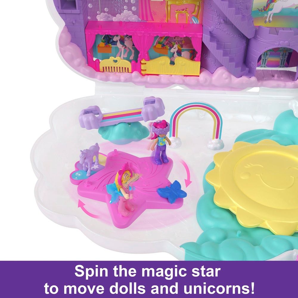 Polly Pocket Rainbow Unicorn Salon Playset Smyths Toys UK