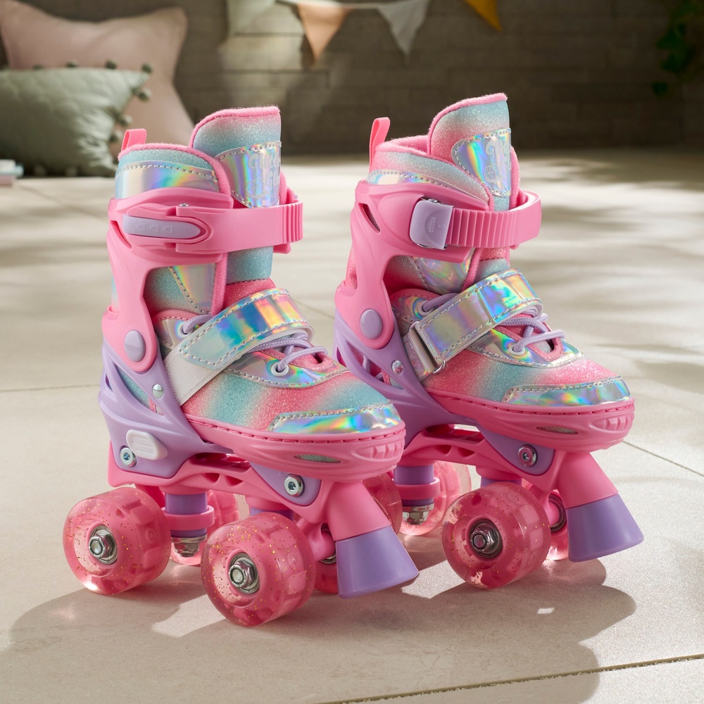 Glitter Glow Quad Skates with LED Wheels 912 J Smyths Toys UK