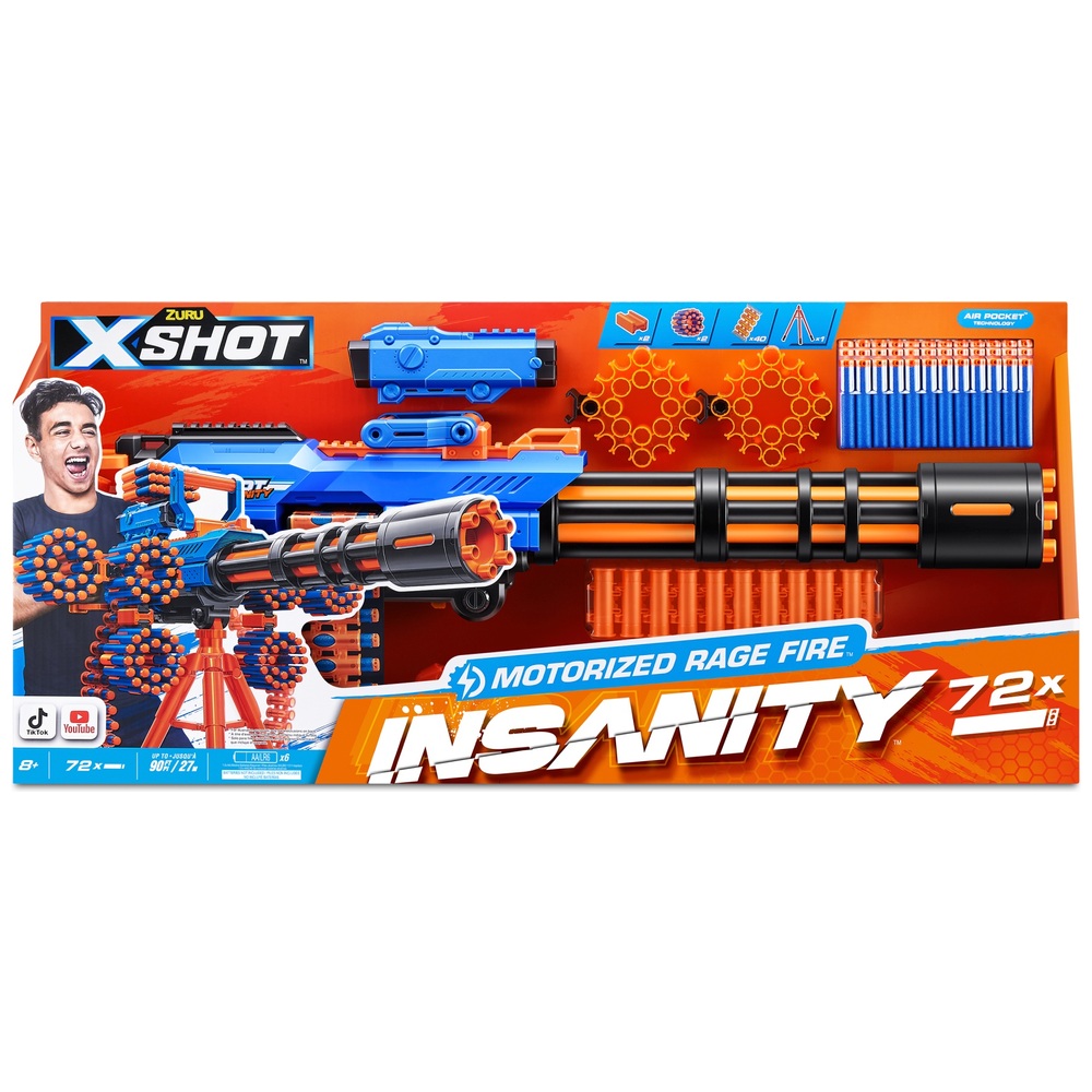 XShot Insanity Motorized Rage Fire 72 Darts by ZURU Smyths Toys UK