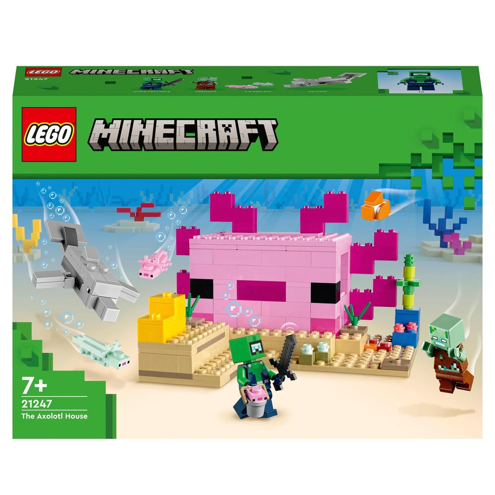 LEGO Minecraft 21247 Das Axolotl-Haus Set | Smyths Toys Deutschland