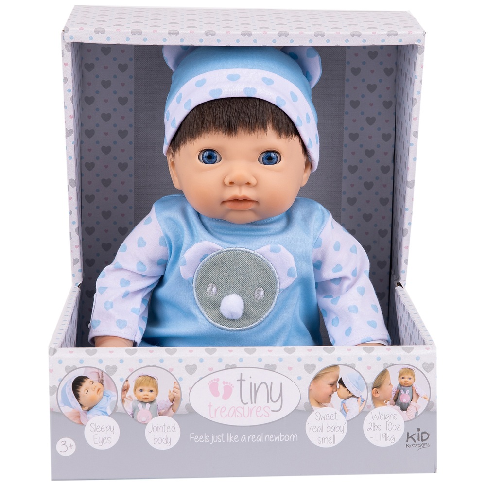 Tiny Treasures Doll in Blue Bear Outfit 44cm Smyths Toys UK