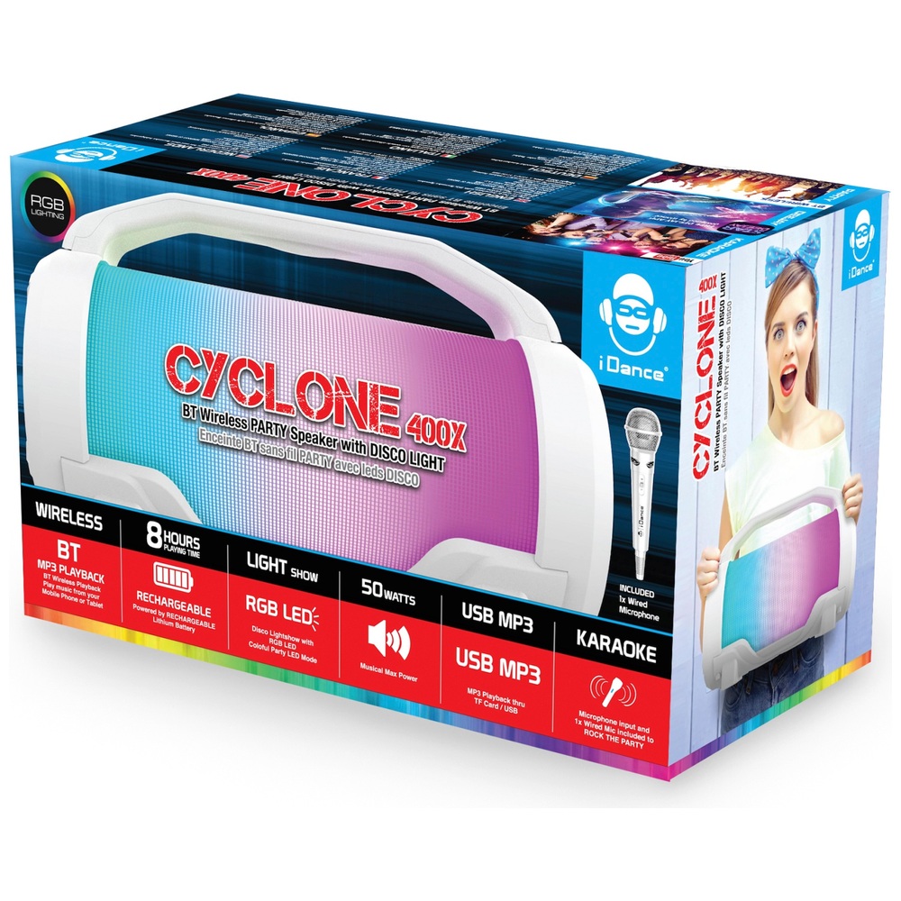 iDance Bluetooth Party Lautsprecher Cyclone 400x Karaoke Maschine