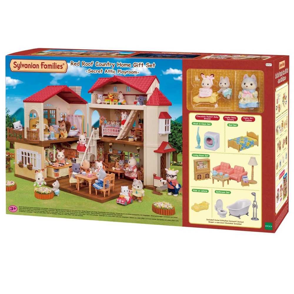 Sylvanian Families Red Roof Country Home Gift SetSecret Attic Playroom