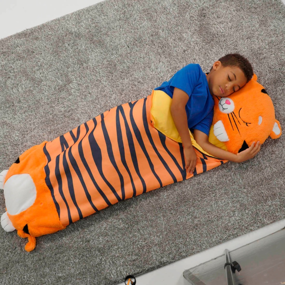 Happy Nappers Orange Tiger 2in1 Plush and Sleeping Bag Large