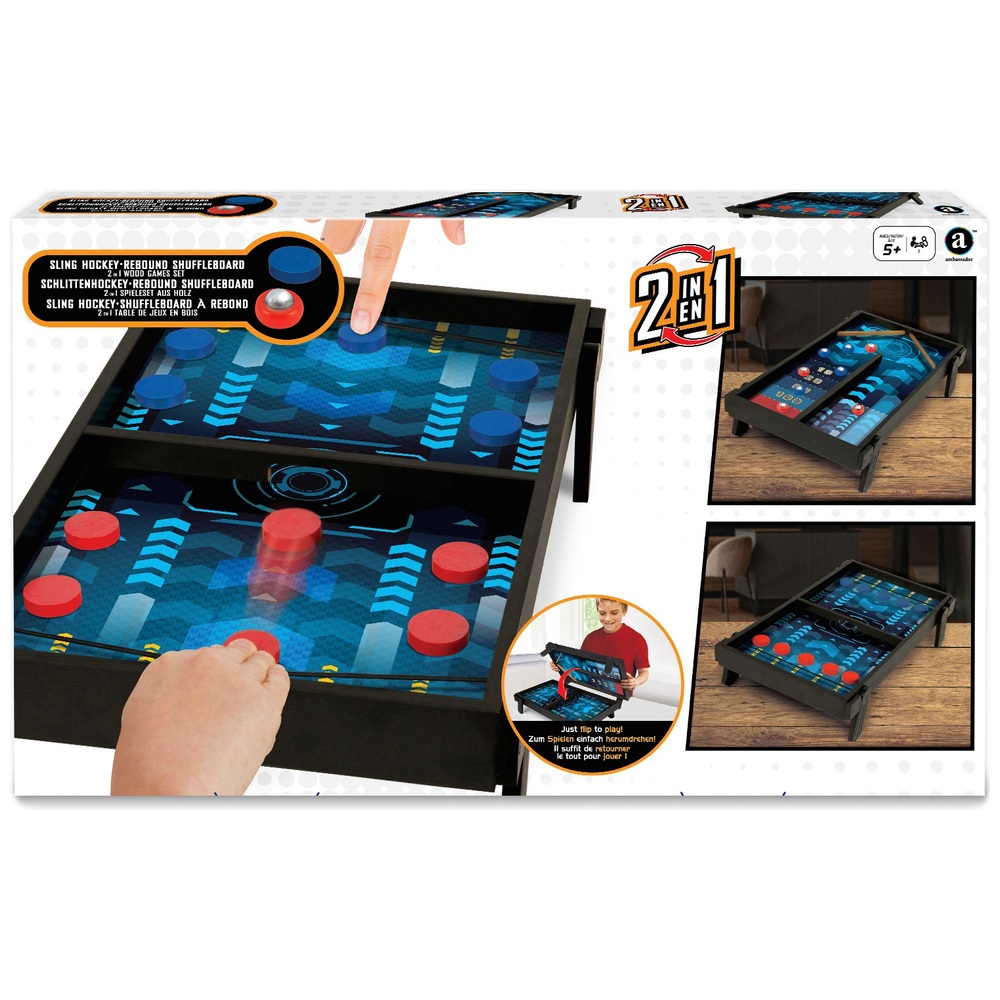 2in1 Wooden Sling Hockey and Rebound Shuffleboard Smyths Toys UK