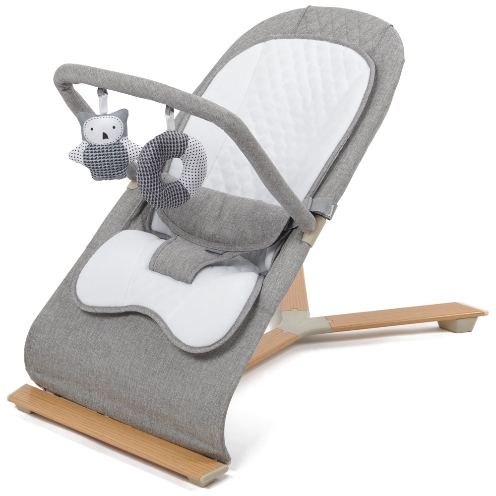 Nested Gravity Baby Bouncer Grey/Wood Smyths Toys UK