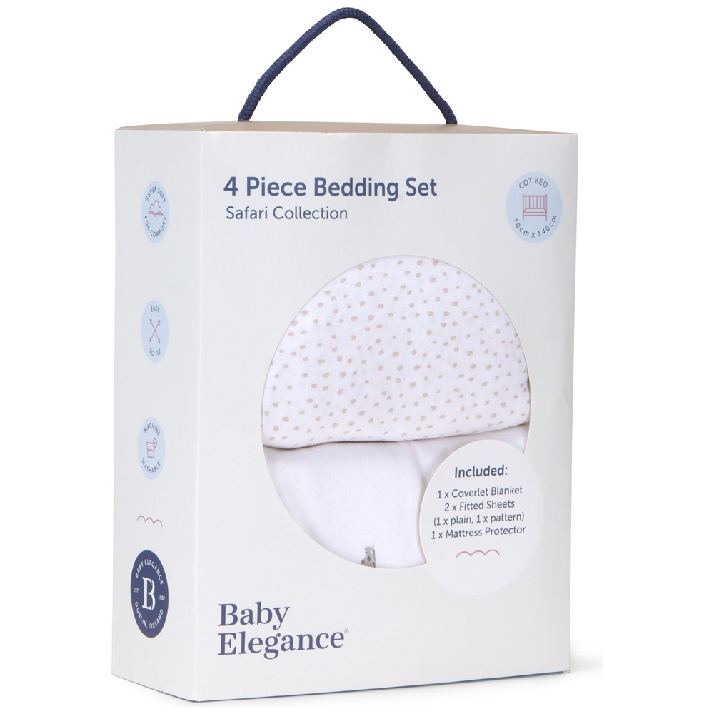 Baby Elegance 140x70cm 4 Piece Cot Bed Bedding Set Safari Smyths Toys UK