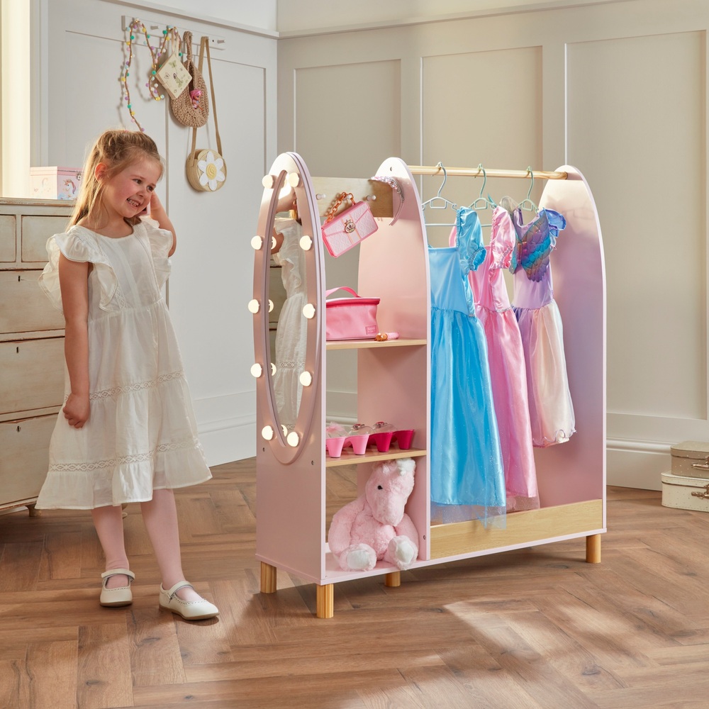 Dimples Dress Up Wooden Rack with LightUp Mirror Smyths Toys UK