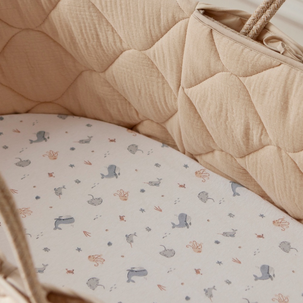Baby Elegance 70x30cm Moses Basket Sheets 2 Pack Under the Sea Smyths