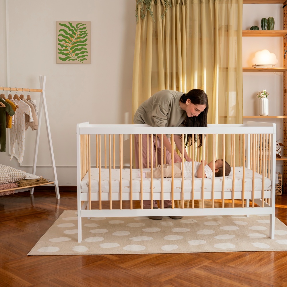CuddleCo Nola White & Natural Cot Bed Smyths Toys UK