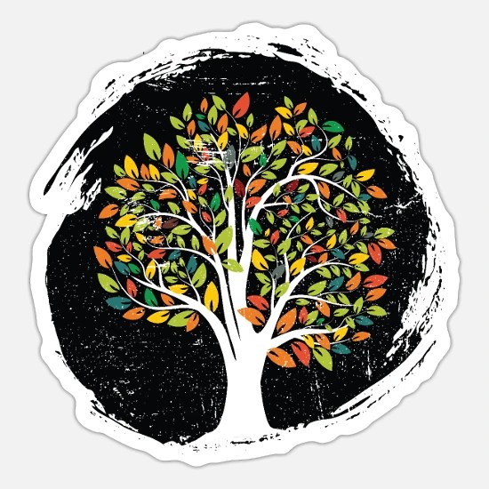 Arbre De Vie Nature Foret Feuilles Vie Branches Arbre Autocollant Spreadshirt