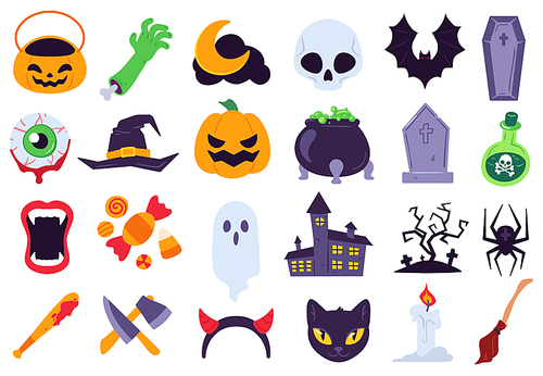 Halloween Events In Tombstone 2023 유토이미지 Halloween icons. Holiday symbols, moon and spider, pumpkin