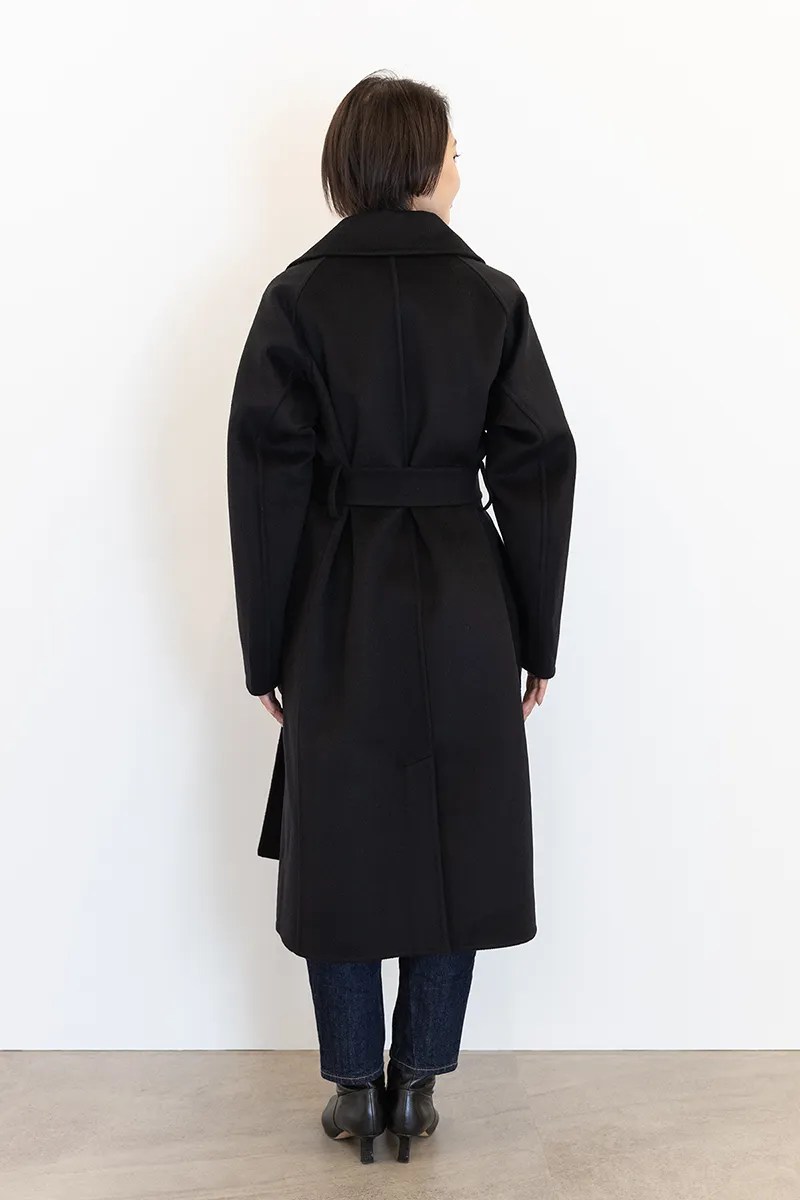 【つエレガン】 ユニクロ +j カシミアブレンドラップロングコート ブラック XXL 新品未使用 することに