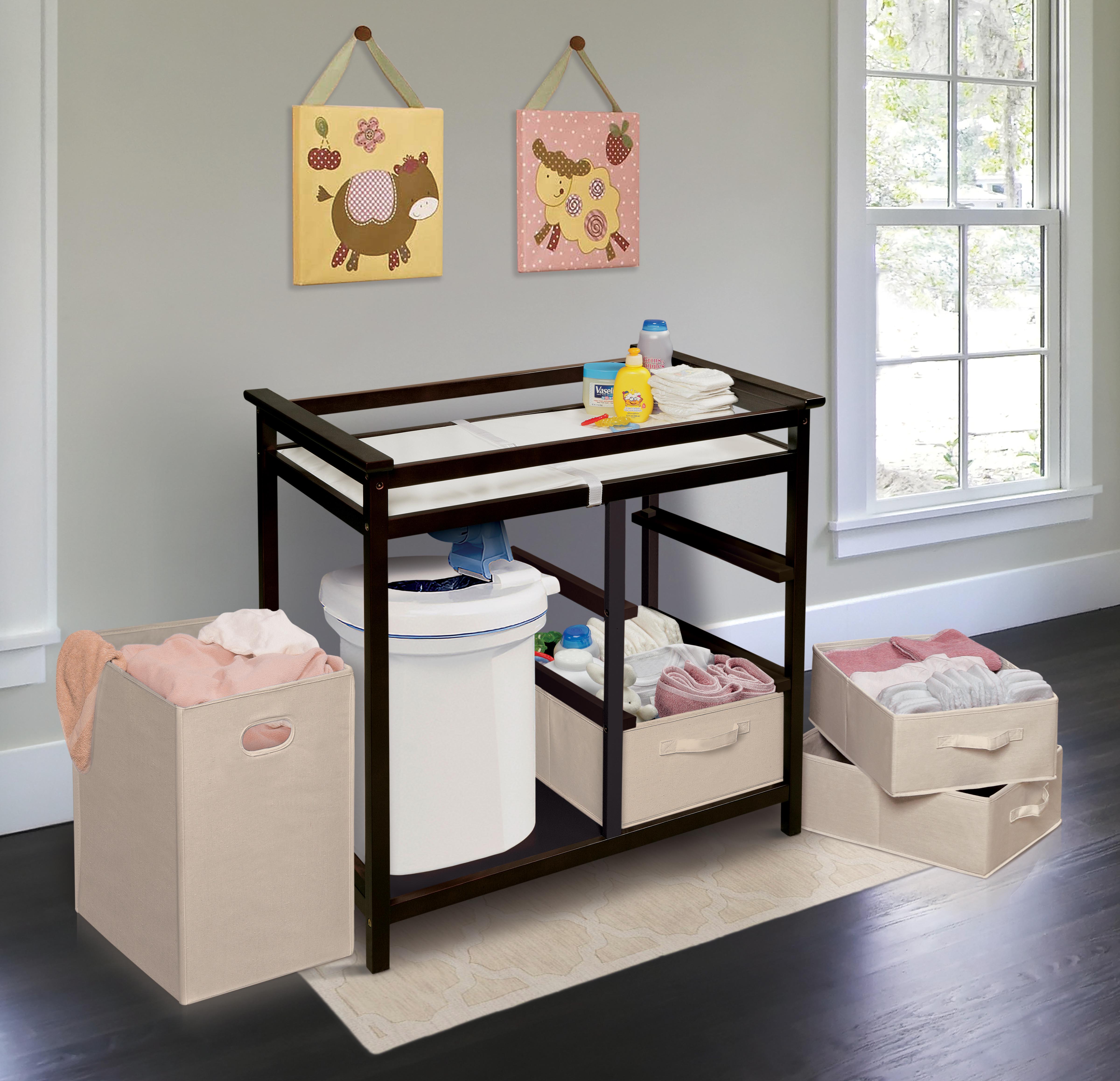 Modern Changing Table with 3 Baskets & Hamper eBay