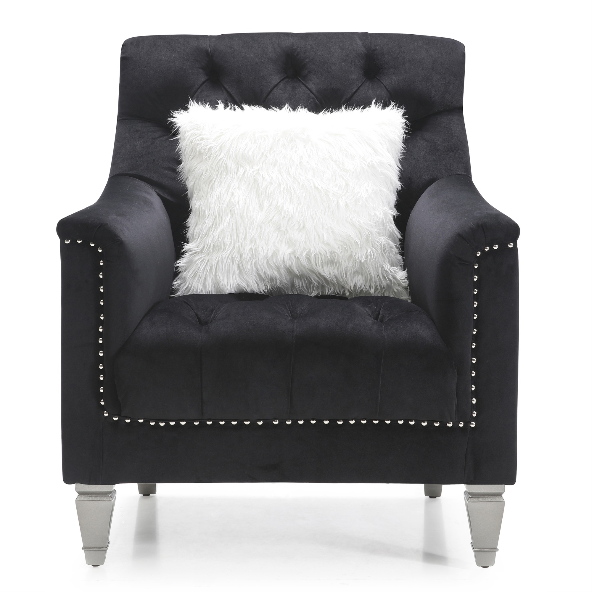 Passion Furniture Dania Black Upholstered Accent Chair