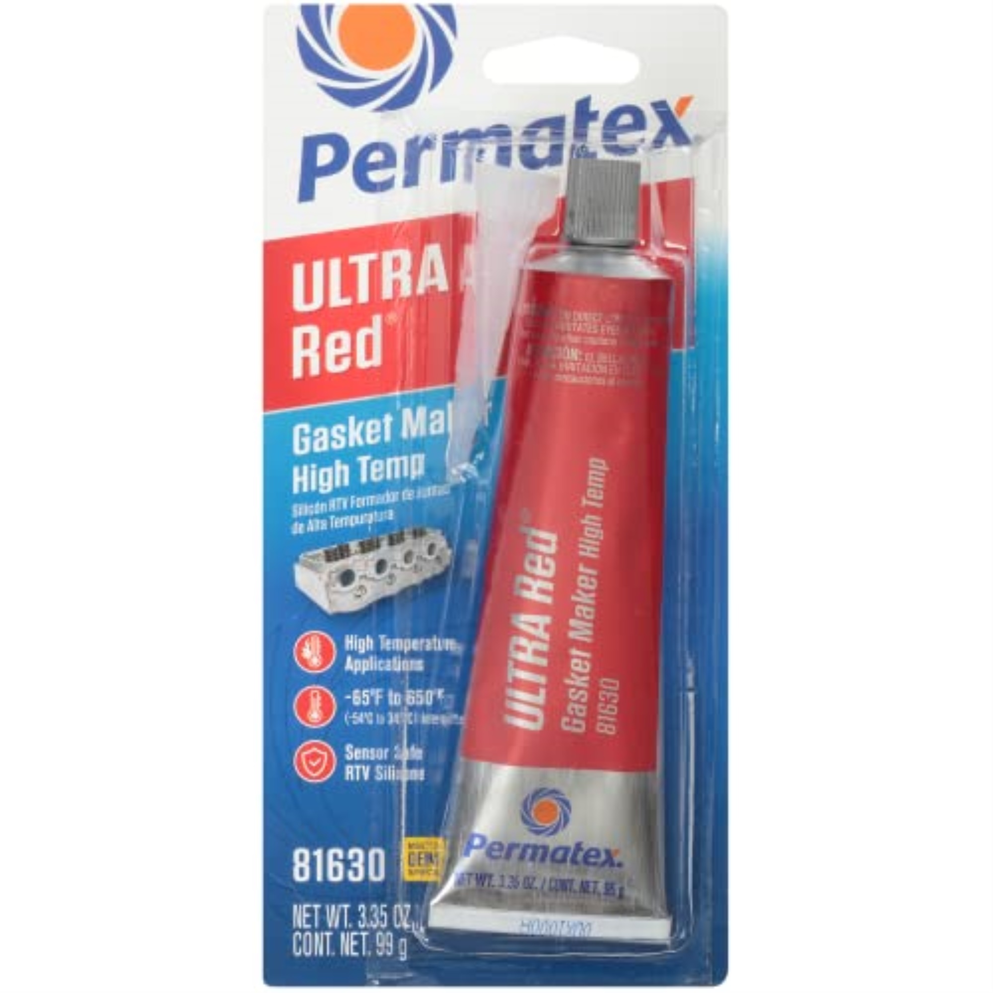 8068681 GASKET MAKER RED 3.35OZ Permatex Ultra Red Type1 High Temperature Gasket Maker 3.35 oz 1 pk