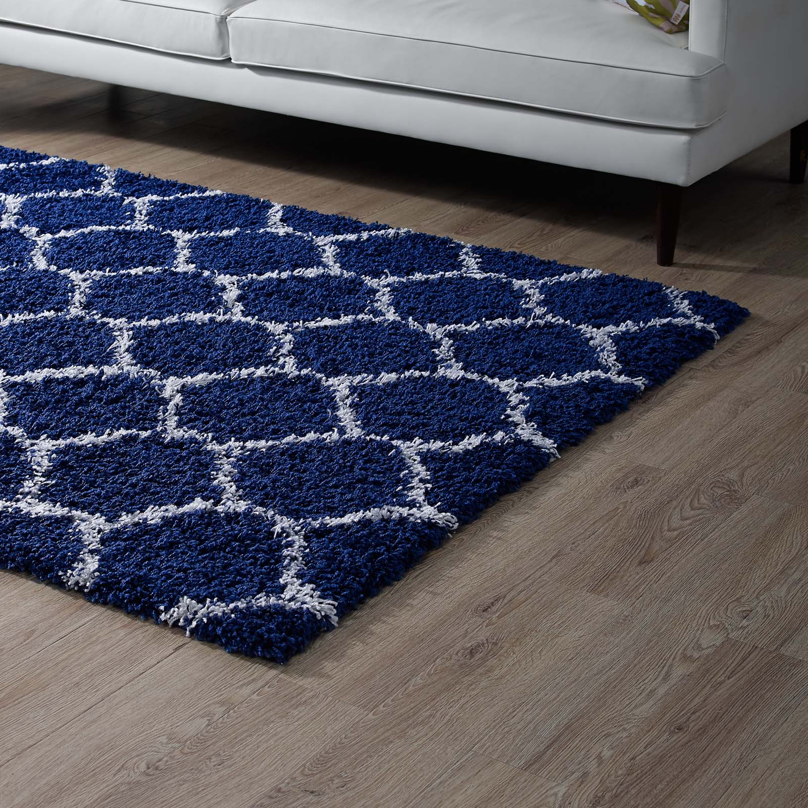 Solvea Moroccan Trellis 8x10 Shag Area Rug Gray and Ivory eBay
