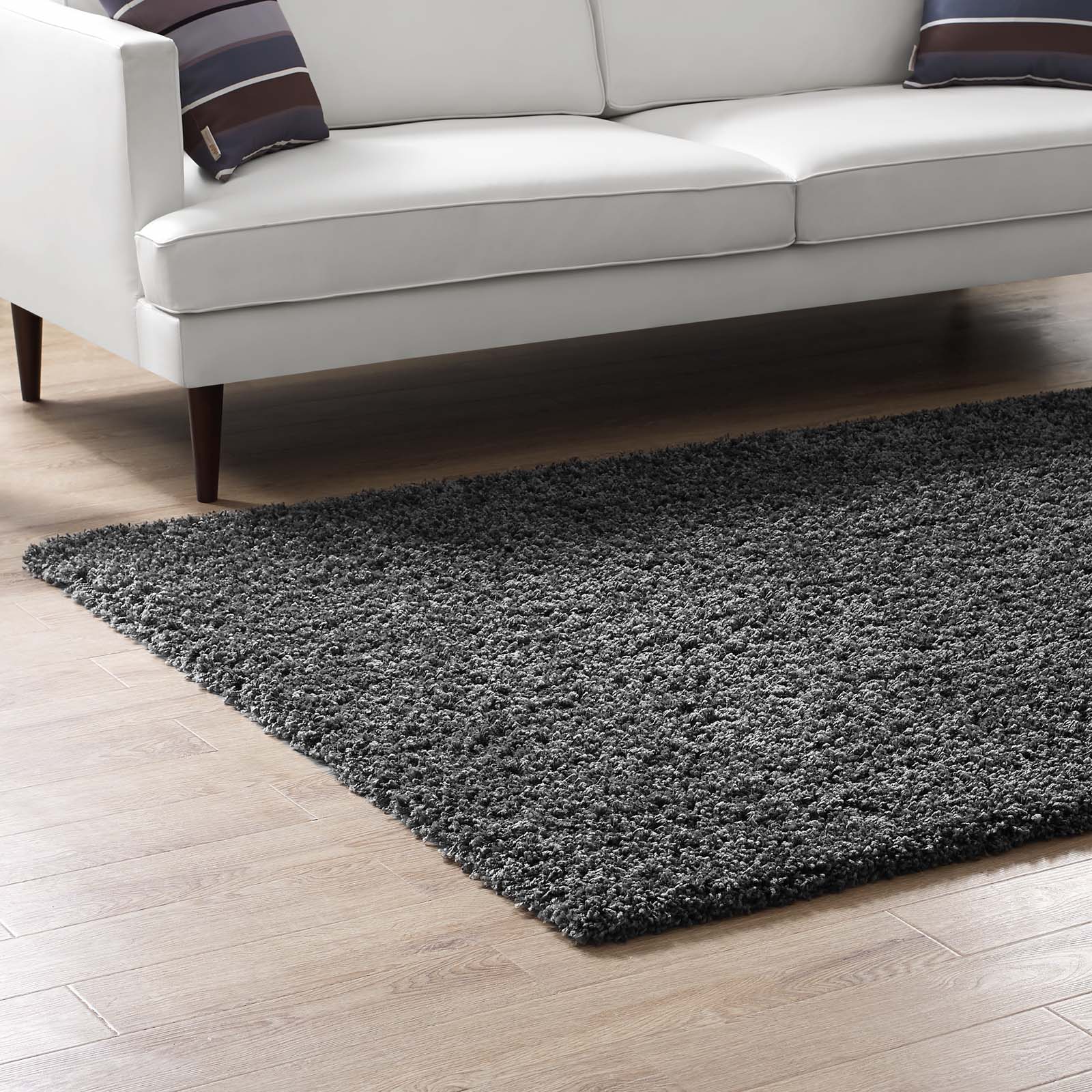 Enyssa Solid 8x10 Shag Area Rug Silver Gray eBay