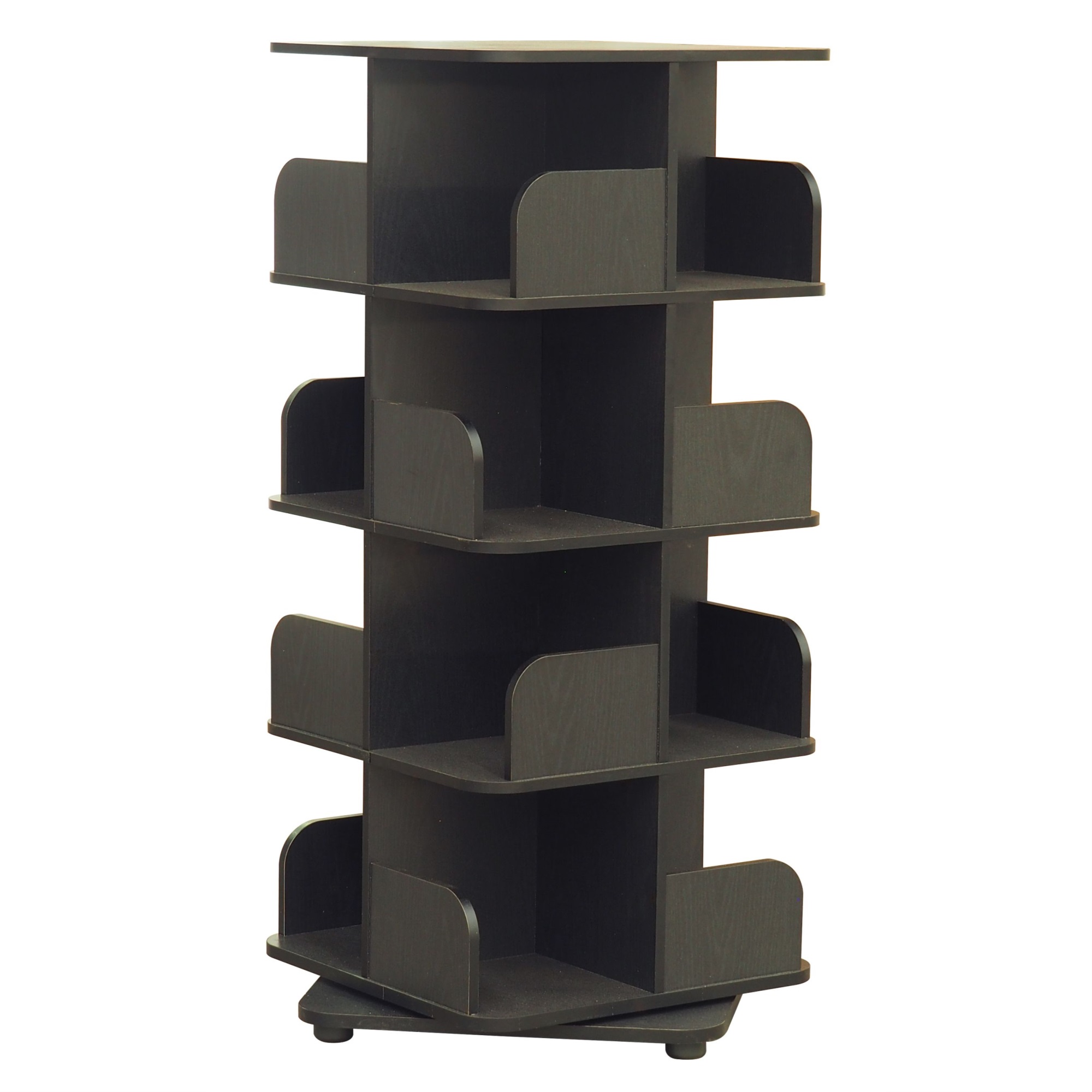 Hartwick 4 Tier Revolving Bookcase Tower Display Unit with 16 Shelves