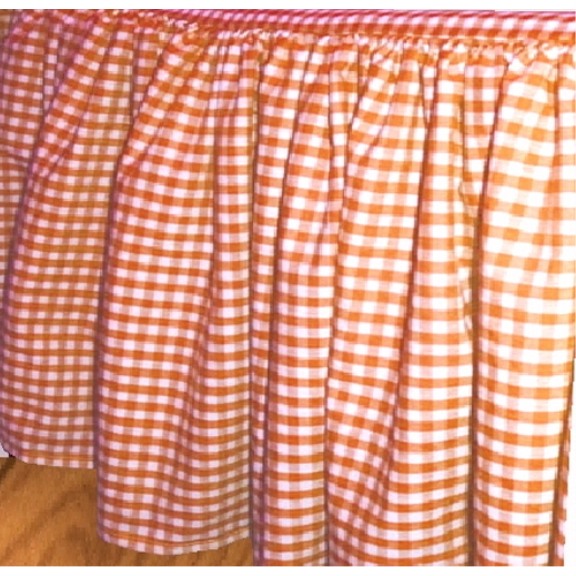 gingham 21 inch drop ruffled crib size (28x52) 4sided bed skirt