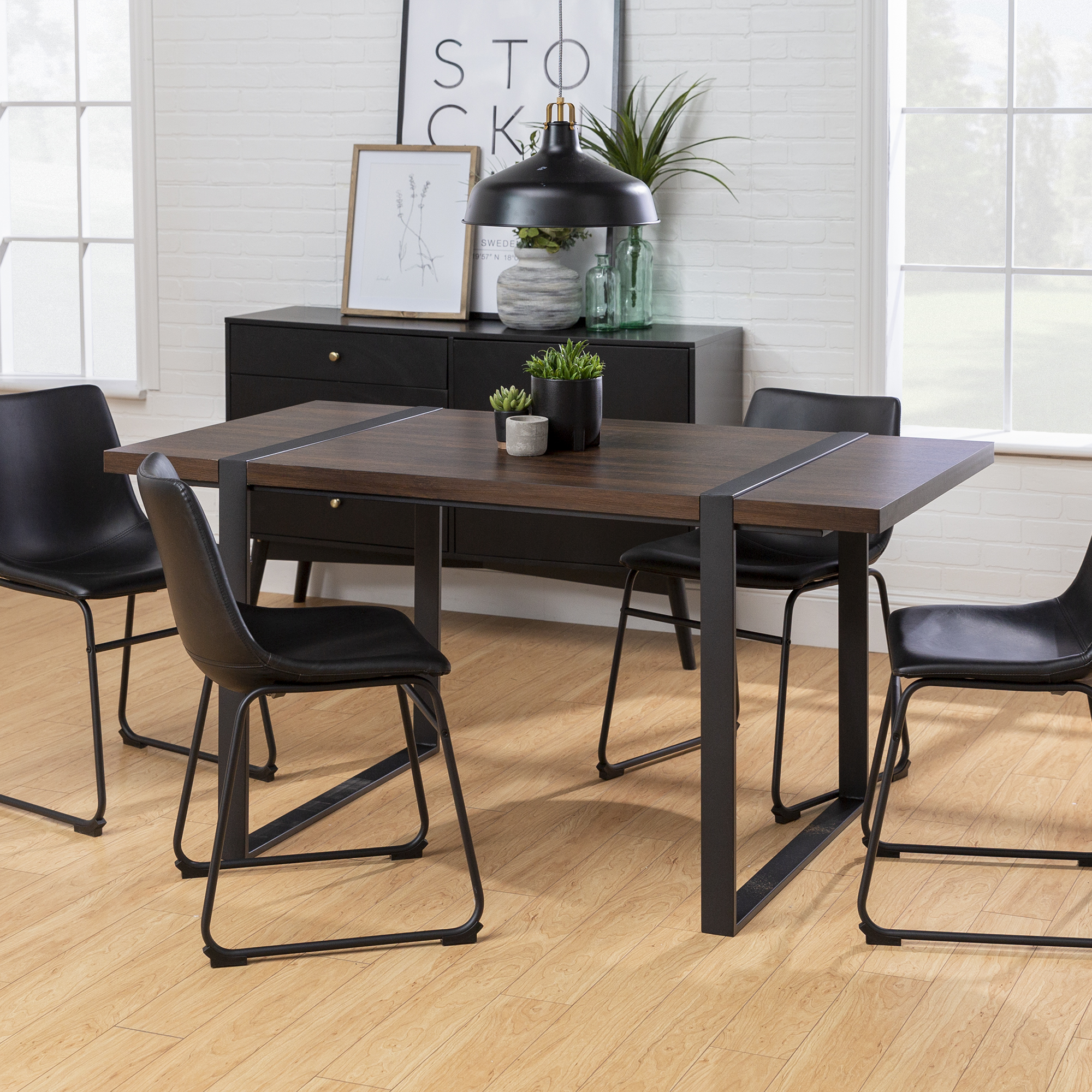 Walker Edison Furniture Company 5 Piece Urban Blend w/ Faux Leather