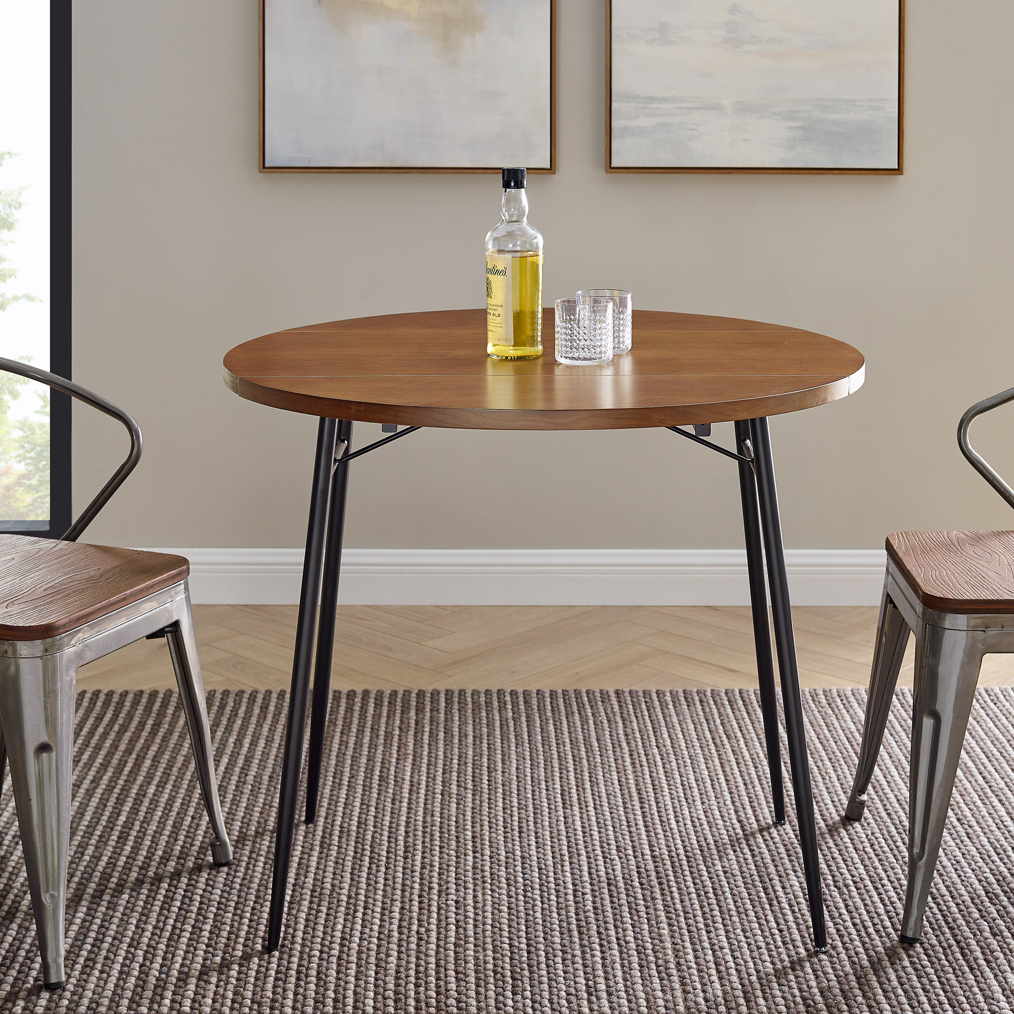 Walker Edison Furniture Company 36" Drop Leaf Veneer Dining Table eBay