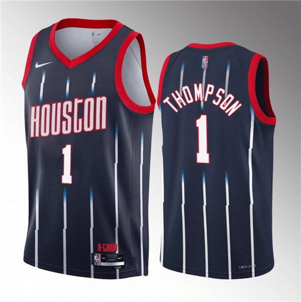 Men’s Houston Rockets 1 Amen Thompson Navy 2023 Draft City Edition