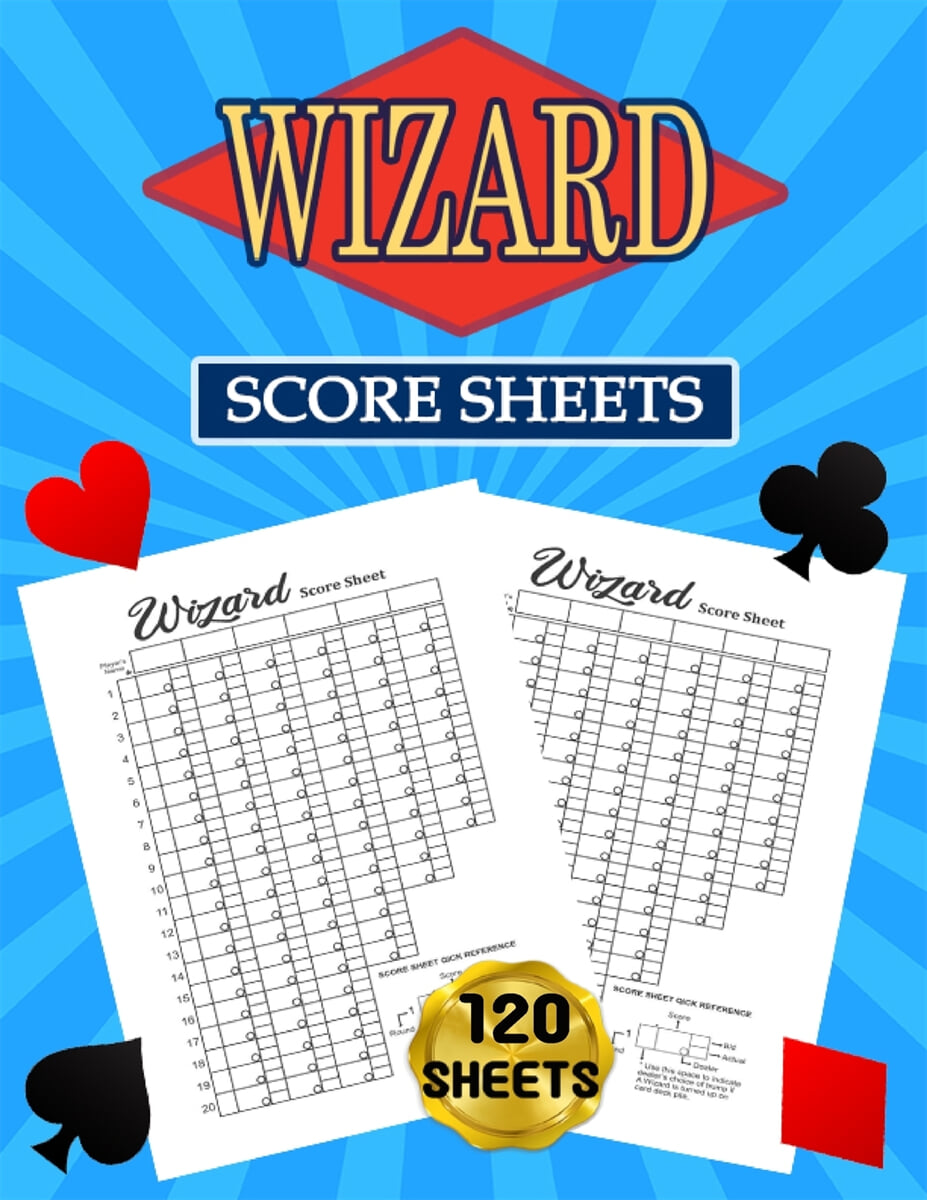 Wizard Score Sheets 120 Large Score Pads for Scorekeeping Wizard Score Cards Wizard Score