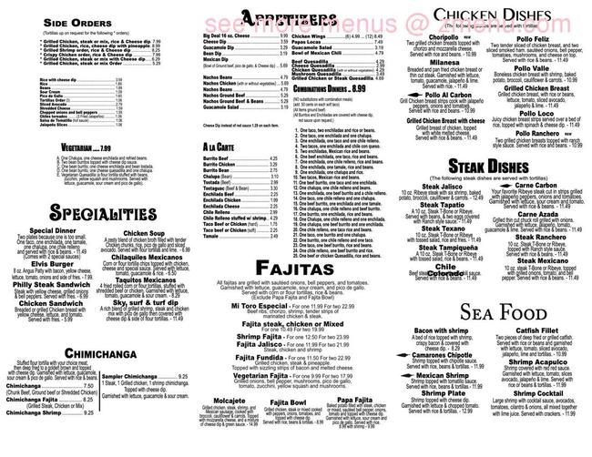Online Menu of Mi Toro Fulton Restaurant, Fulton, Mississippi, 38843