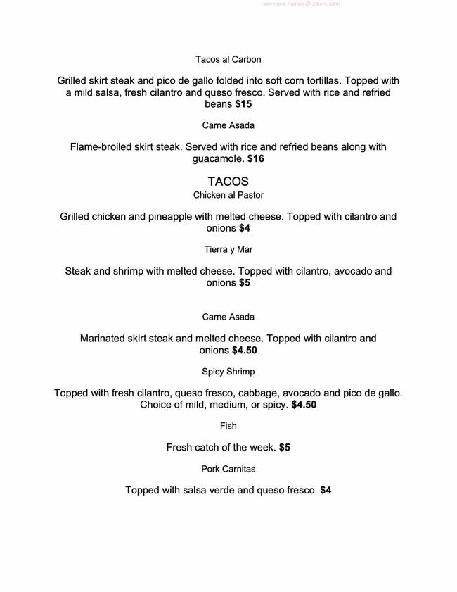 Online Menu of Cafe Sabor Restaurant, Garden City, Utah, 84028 Zmenu