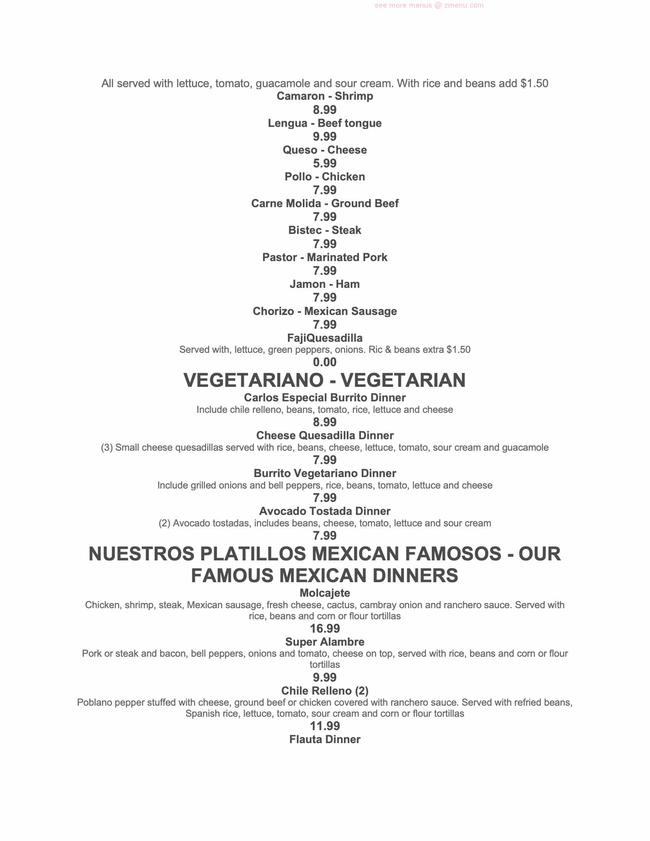 Online Menu of El Burrito Loco Restaurant, Burlington, North Carolina