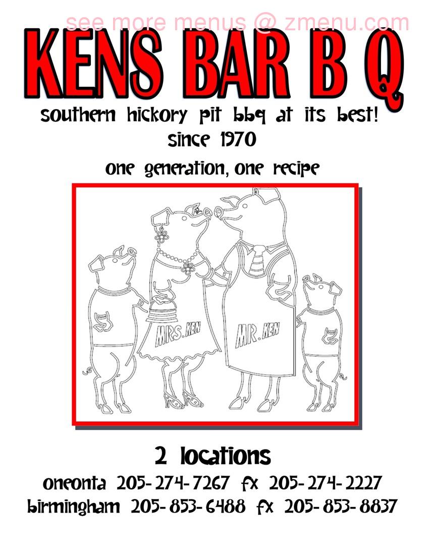 Online Menu of Ken's Hickory Pit Barbecue Restaurant, Birmingham