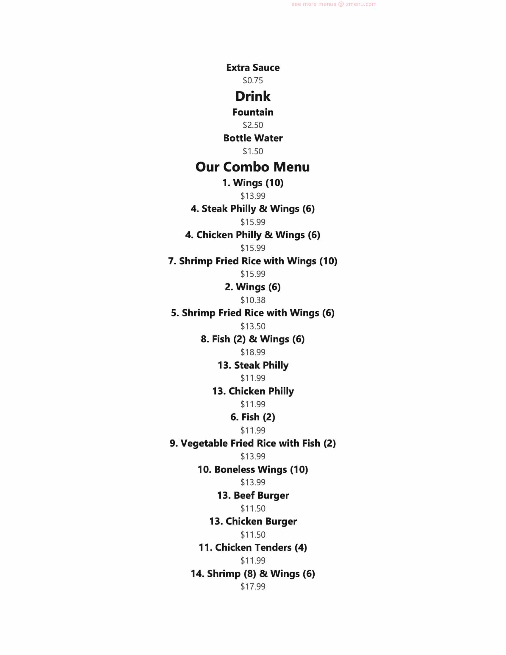 Online Menu of Wing Nook Restaurant, Covington, 30016 Zmenu