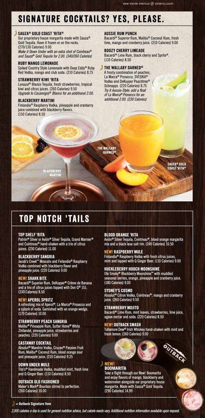 Online Menu of Outback Steakhouse Restaurant, Victorville, California